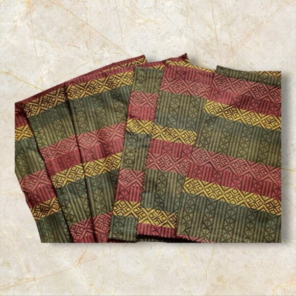 Tag Woven Geometric Patterned Fabric Placemats 14"x19" Set of 6 – *New* - Picture 8 of 8